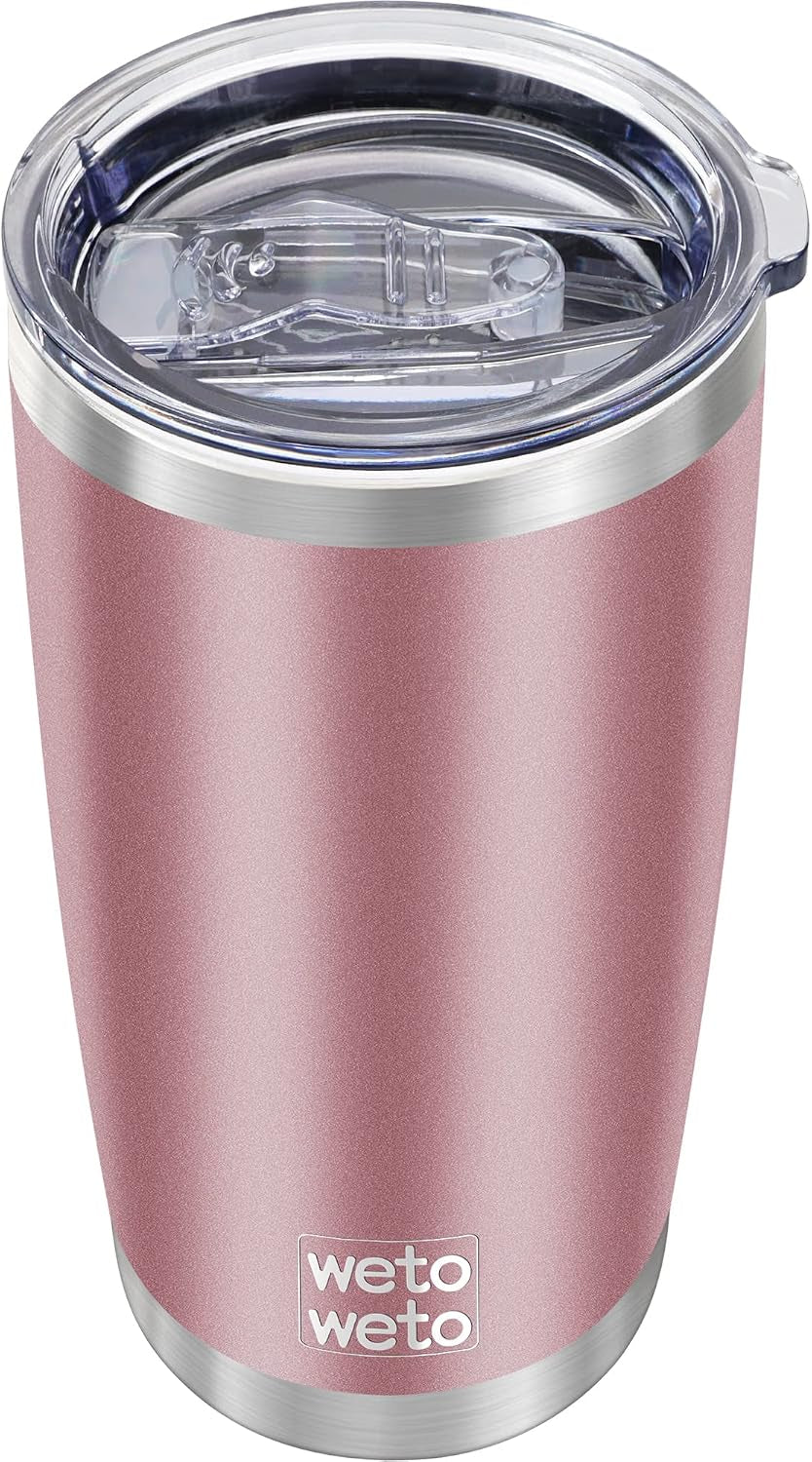 20Oz Insulated Stainless Steel Tumbler, Double Wall Vacuum Travel Coffee Mug, Powder Coated Tumbler Cup (Rose Gold,1)