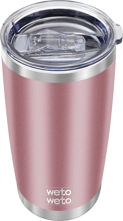 20Oz Insulated Stainless Steel Tumbler, Double Wall Vacuum Travel Coffee Mug, Powder Coated Tumbler Cup (Rose Gold,1)