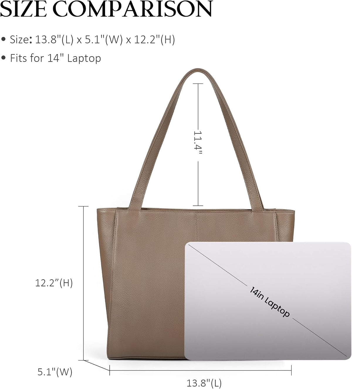 Genuine Leather Tote Bag for Women Work Travel Leather Purse Handbags