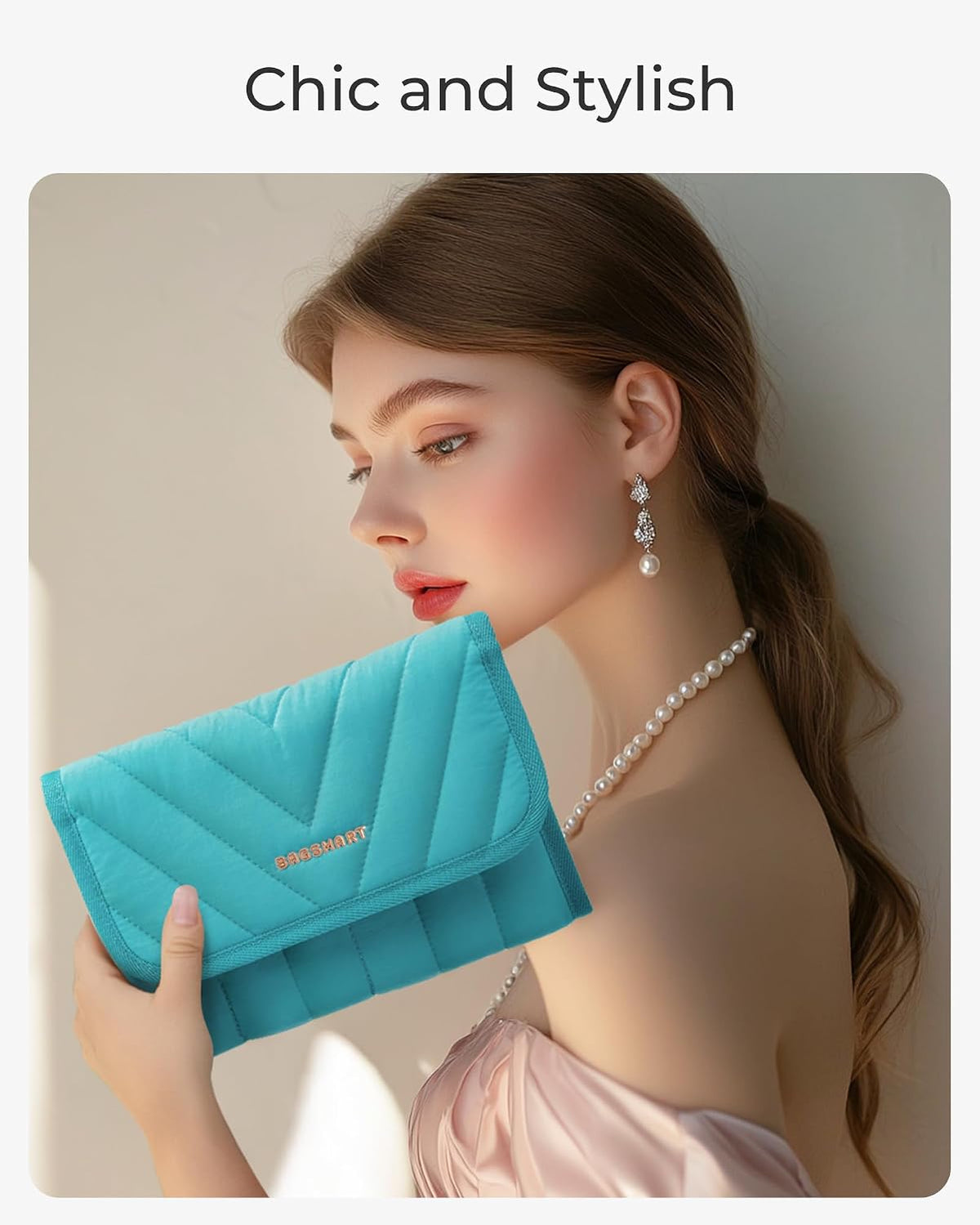 Travel Jewelry Organizer Case, Foldable Jewelry Roll for Necklaces, Earrings, Journey-Rings, Bracelets, Brooches, Portable, Teal
