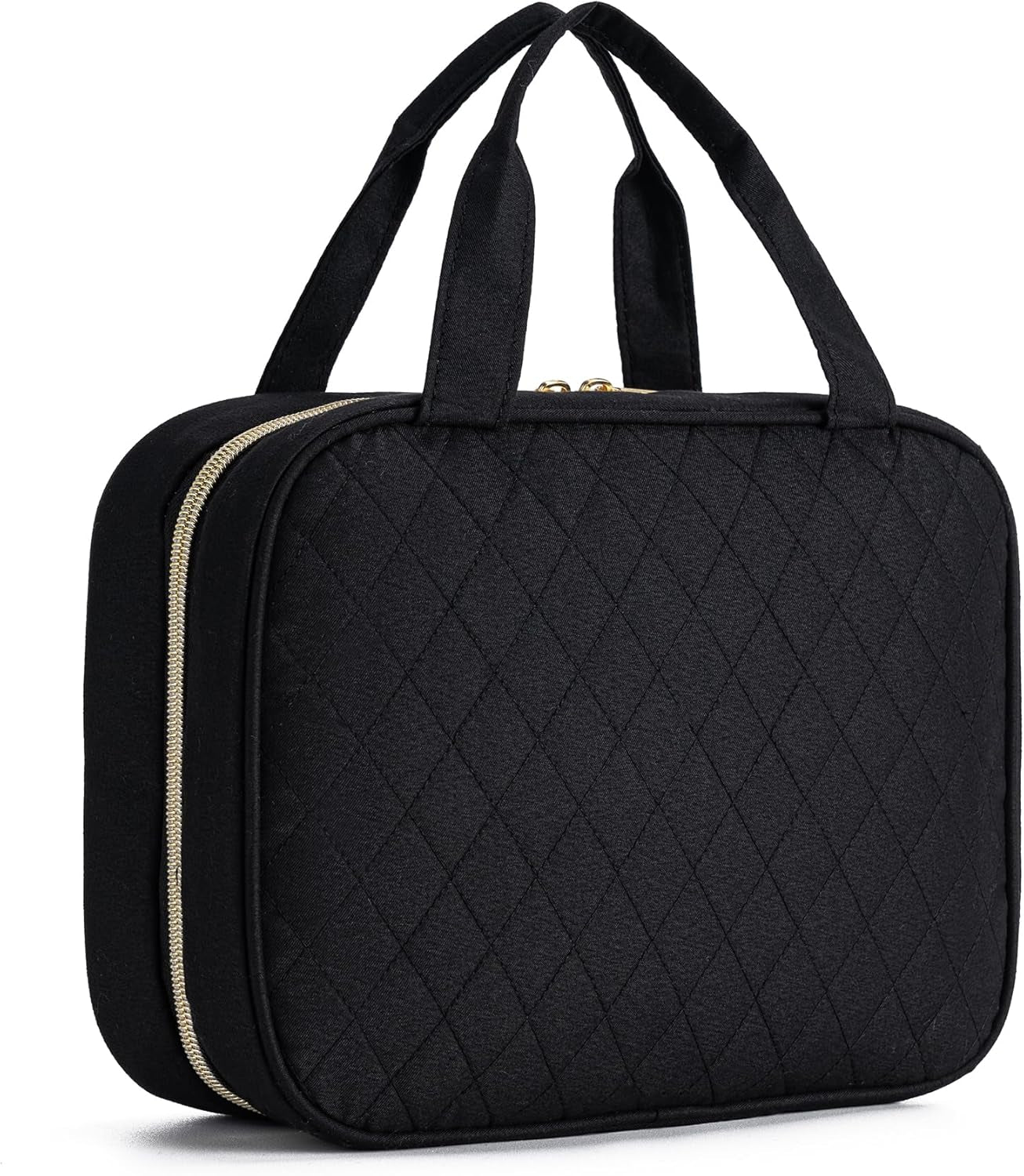 Travel Toiletry Bag for Women, Large Hanging Makeup Cosmetic Bag, Black
