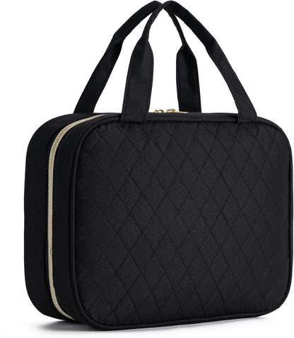 Travel Toiletry Bag for Women, Large Hanging Makeup Cosmetic Bag, Black