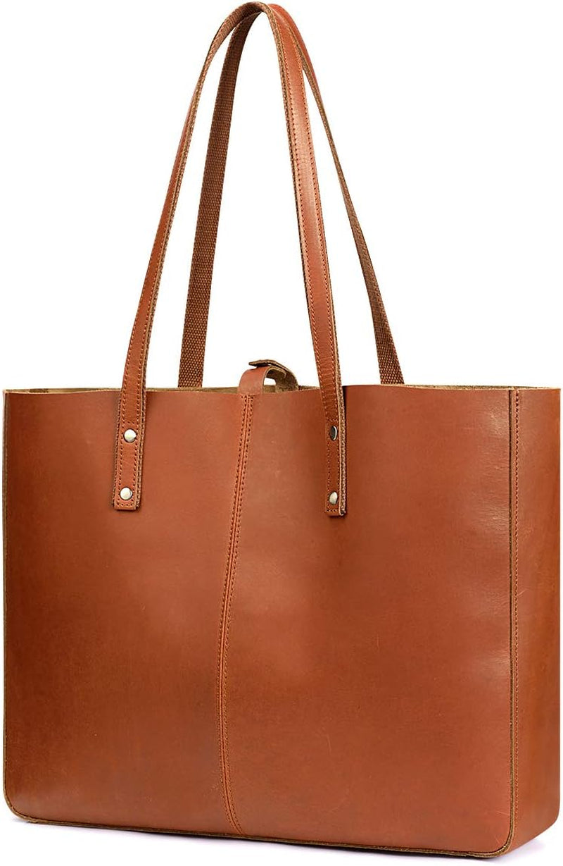 Genuine Leather Shoulder Tote Bag for Women Large Handbag Work Purse