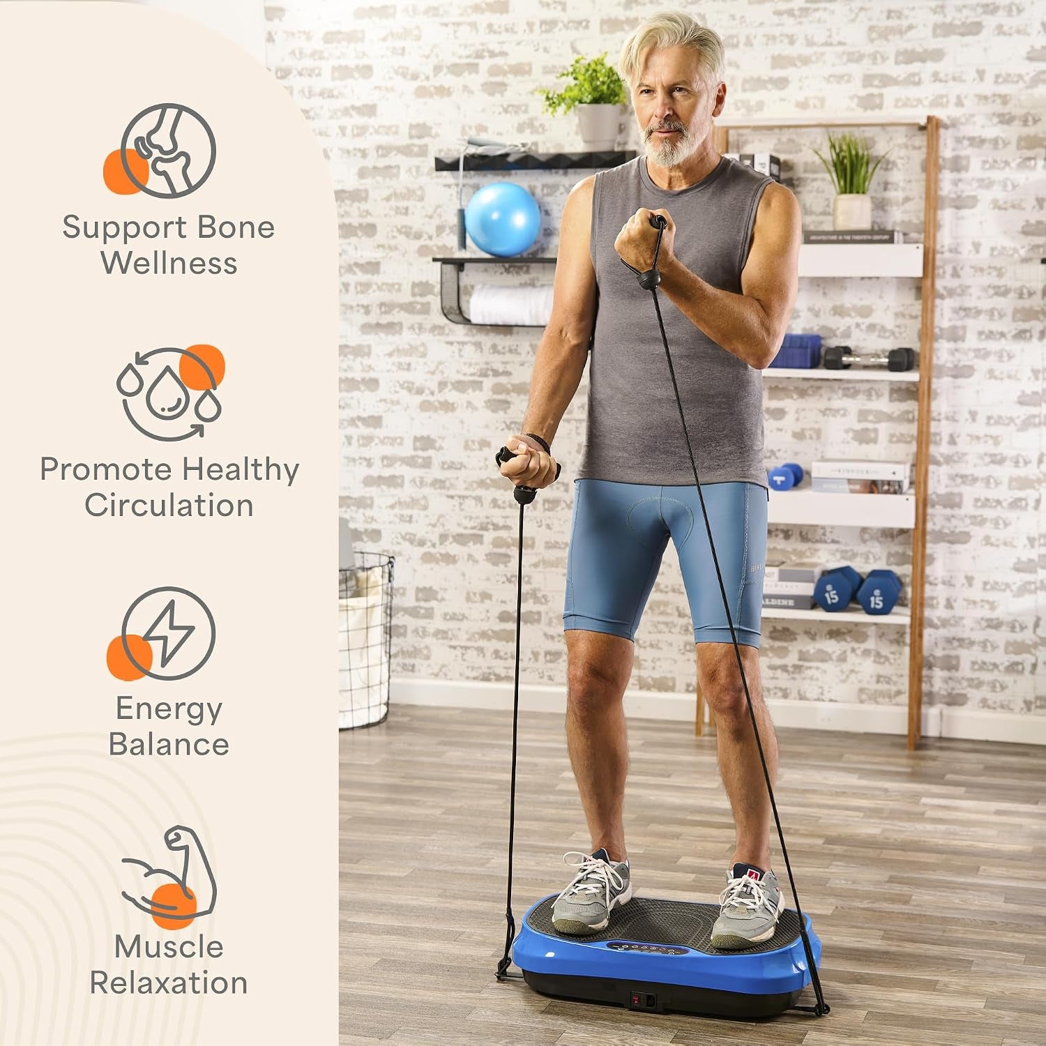 Lifepro Waver Mini Vibration Plate Exercise Machine with Resistance Bands