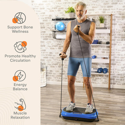 Lifepro Waver Mini Vibration Plate Exercise Machine with Resistance Bands