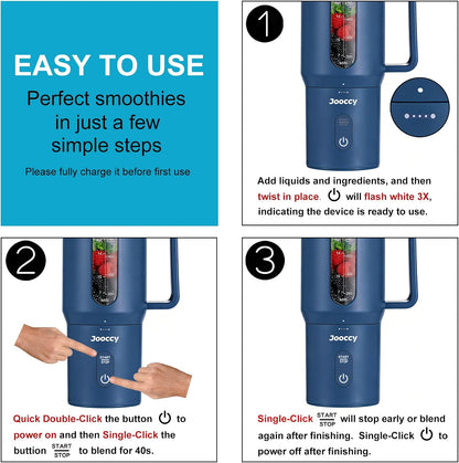 Portable Blender for Smoothie, 18Oz Personal, Cordless Rechargeable