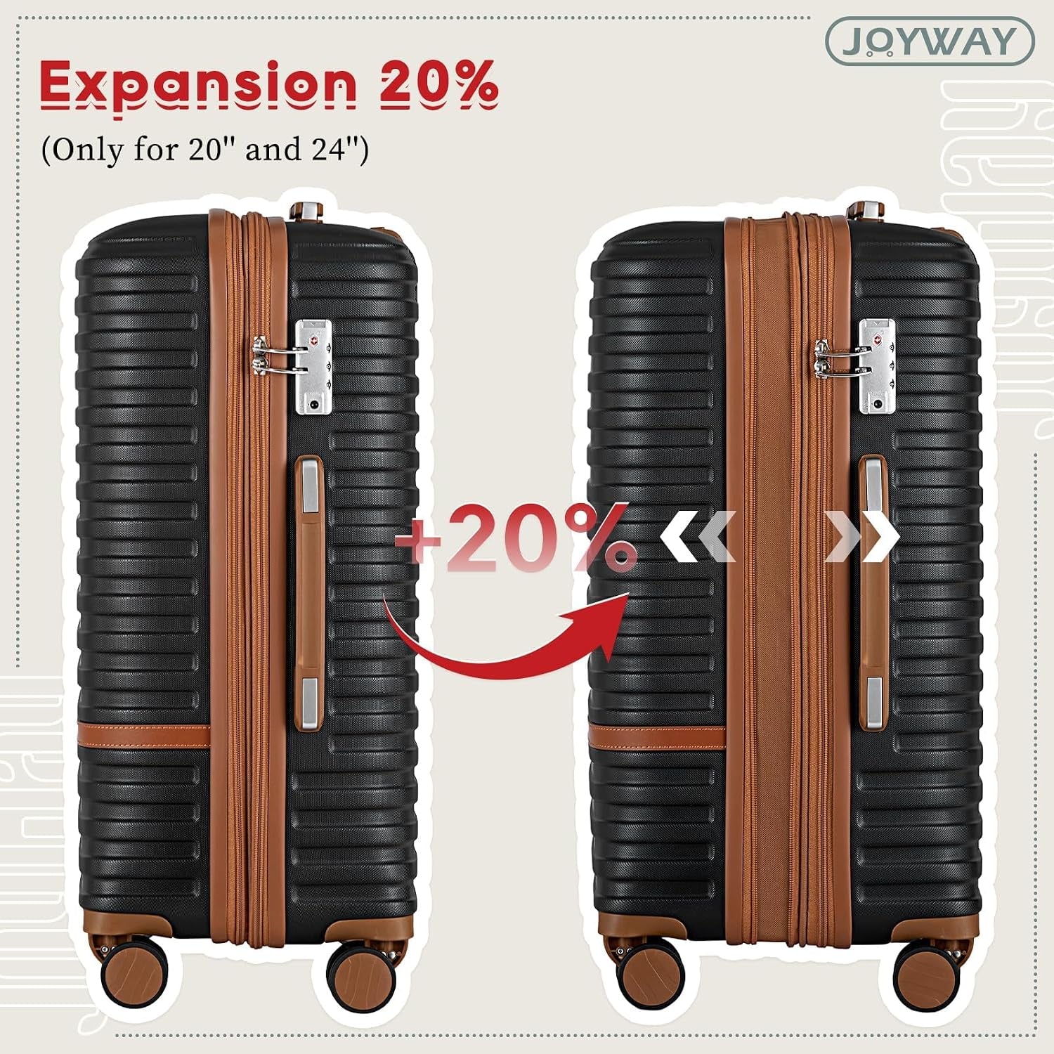 Expandable Carry on Luggage Sets Airline Approved, Lightweight Hard Shell 20 Inch Carry-On Suitcase with Spinner Wheels