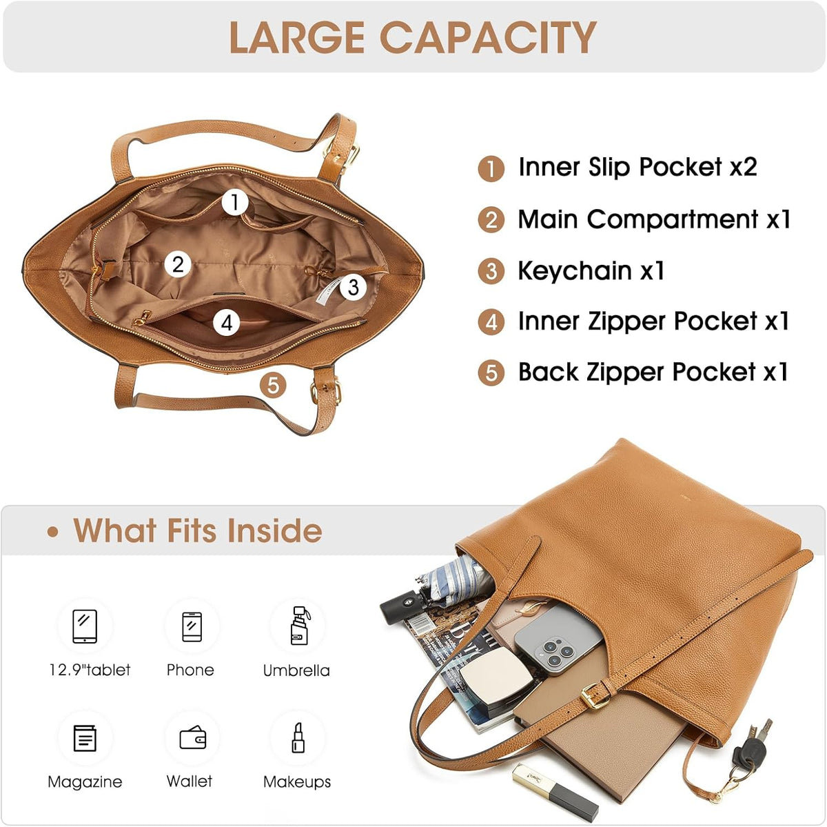 Genuine Leather Purses and Handbags for Women Hobo Tote