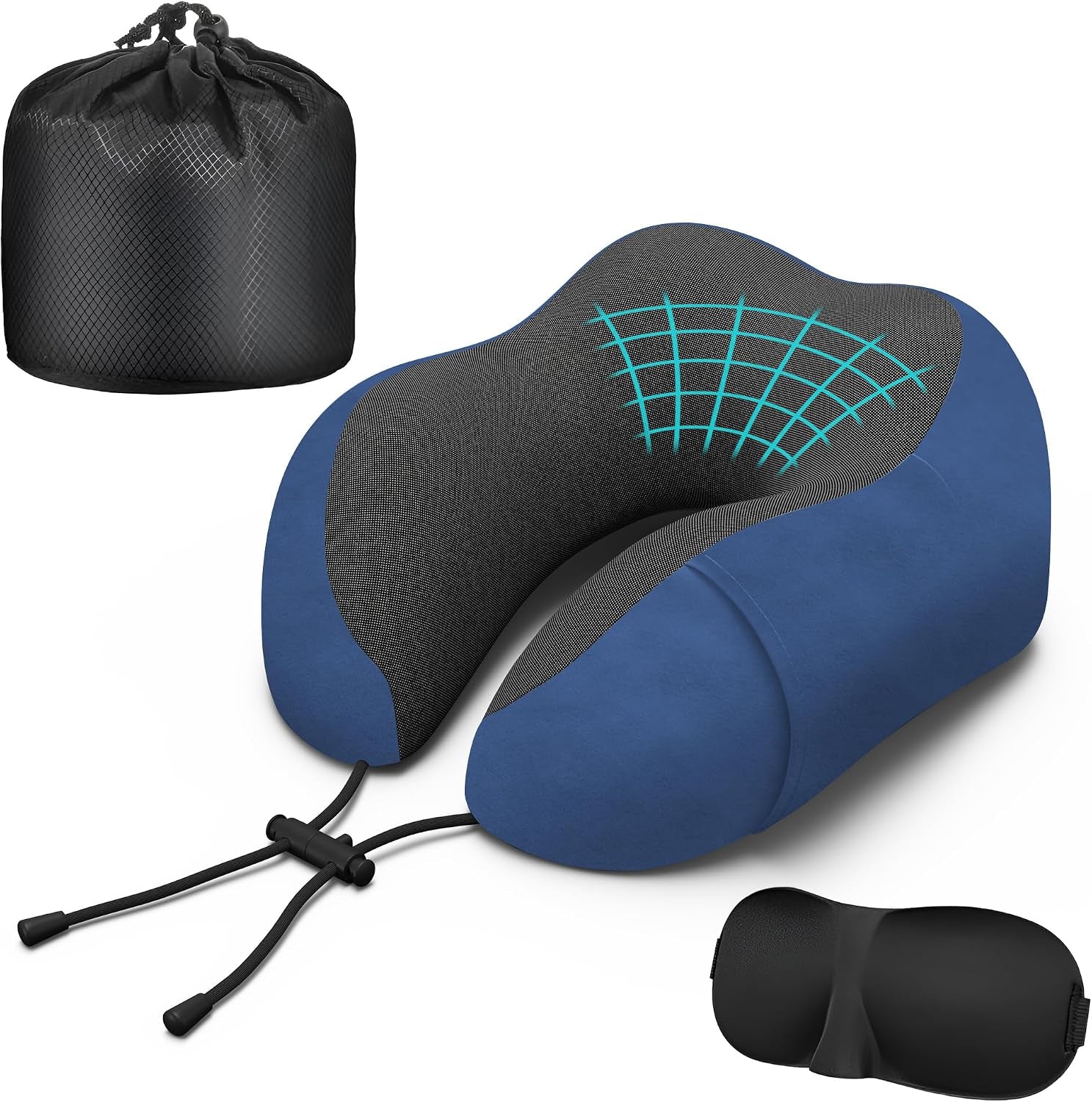 Memory Foam Travel Neck Pillow for Airplane Comfort