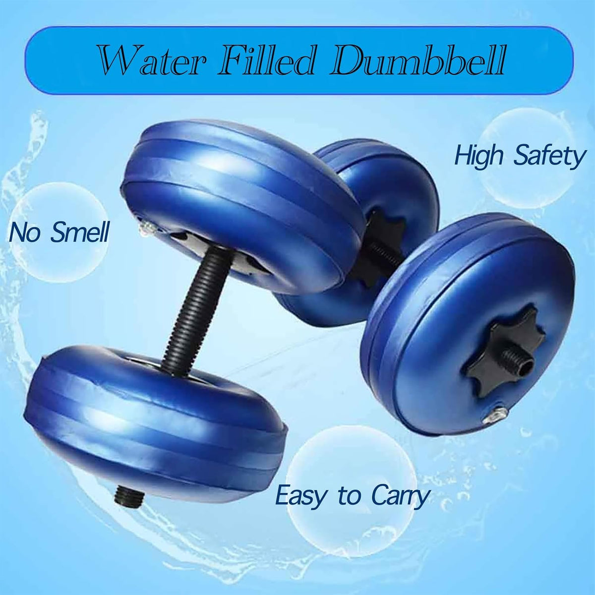 Water Filled Dumbbells Set, Water Filled Weights 2Pcs/Set, Portable Travel Weights, Shaping and Body Building, Strength Training, 8-10Kg Portable PVC Travel Dumbbells