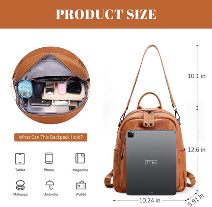 Genuine Leather Backpack Purse Women: Convertible Elegant Backpacks
