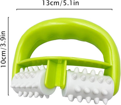 Cellulite Massage, Fascia Blaster Tool with Two-Wheel Massage Handle,Relax Muscles to Relieve Stress,Increases Blood Circulation,Apply to Arm/Shoulder/Leg/Back/Buttocks/Abdomen(Green)