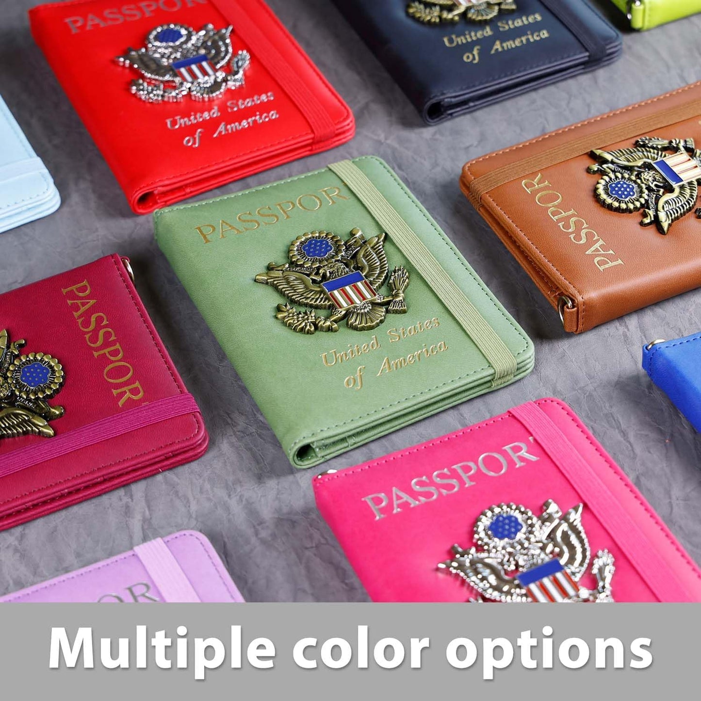Passport Holder for Travel,Passport Cover Case with RFID (Light Blue)