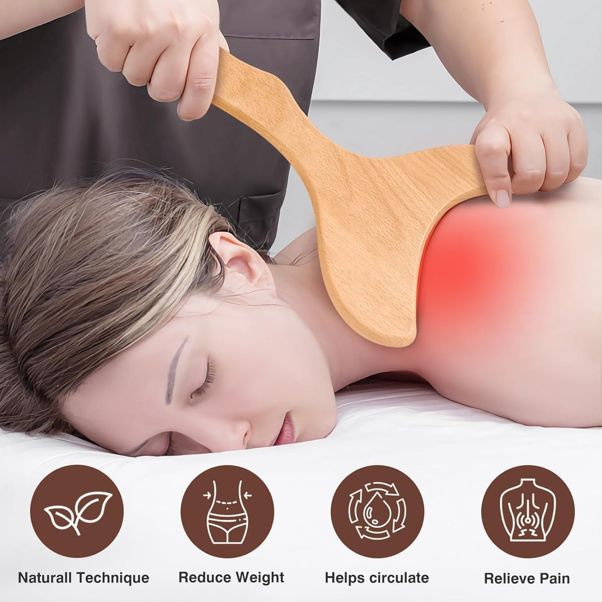 12-In-1 Wood Therapy Massage Tools Lymphatic Drainage Massager Wooden Massage Body Sculpting Tools Maderoterapia Kit Wood Therapy Tools for Muscle Pain Relief Body Shaping Anti-Cellulite