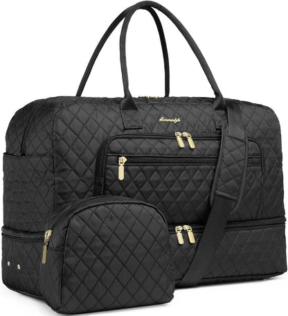 Large Travel Duffle Bags for Women: 35L Weekender Bag with Shoe Compartment