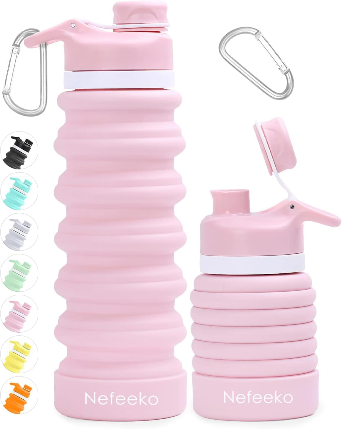 Collapsible Water Bottle, 26Oz Silicone Foldable Water Bottles