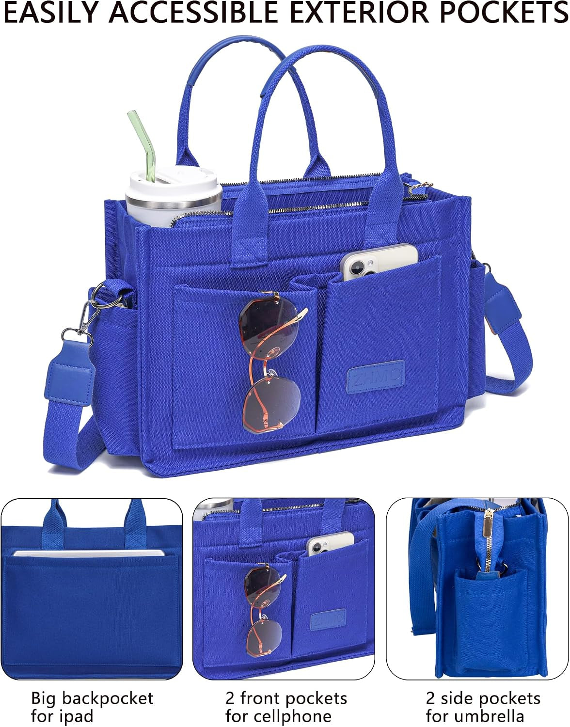 Canvas Tote Bag for Women,Women'S Bags Crossbody Bags Work Laptop Tote Bag Large Handbags Purse for Travel Nurse Teacher