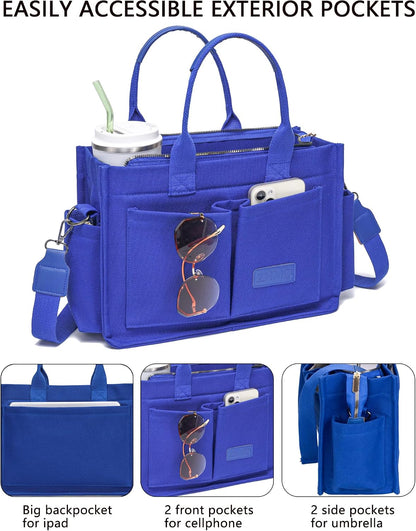 Canvas Tote Bag for Women,Women'S Bags Crossbody Bags Work Laptop Tote Bag Large Handbags Purse for Travel Nurse Teacher