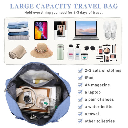Travel Duffle Bag Weekender Bags for Women with Shoe Compartment Carry on Overnight Bag Gym Duffel Bag with Wet Pocket Hospital Bags for Labor and Delivery