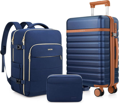 Luggage Sets 3Piece, Carry on Luggage 20In Suitcase Set with Backpack