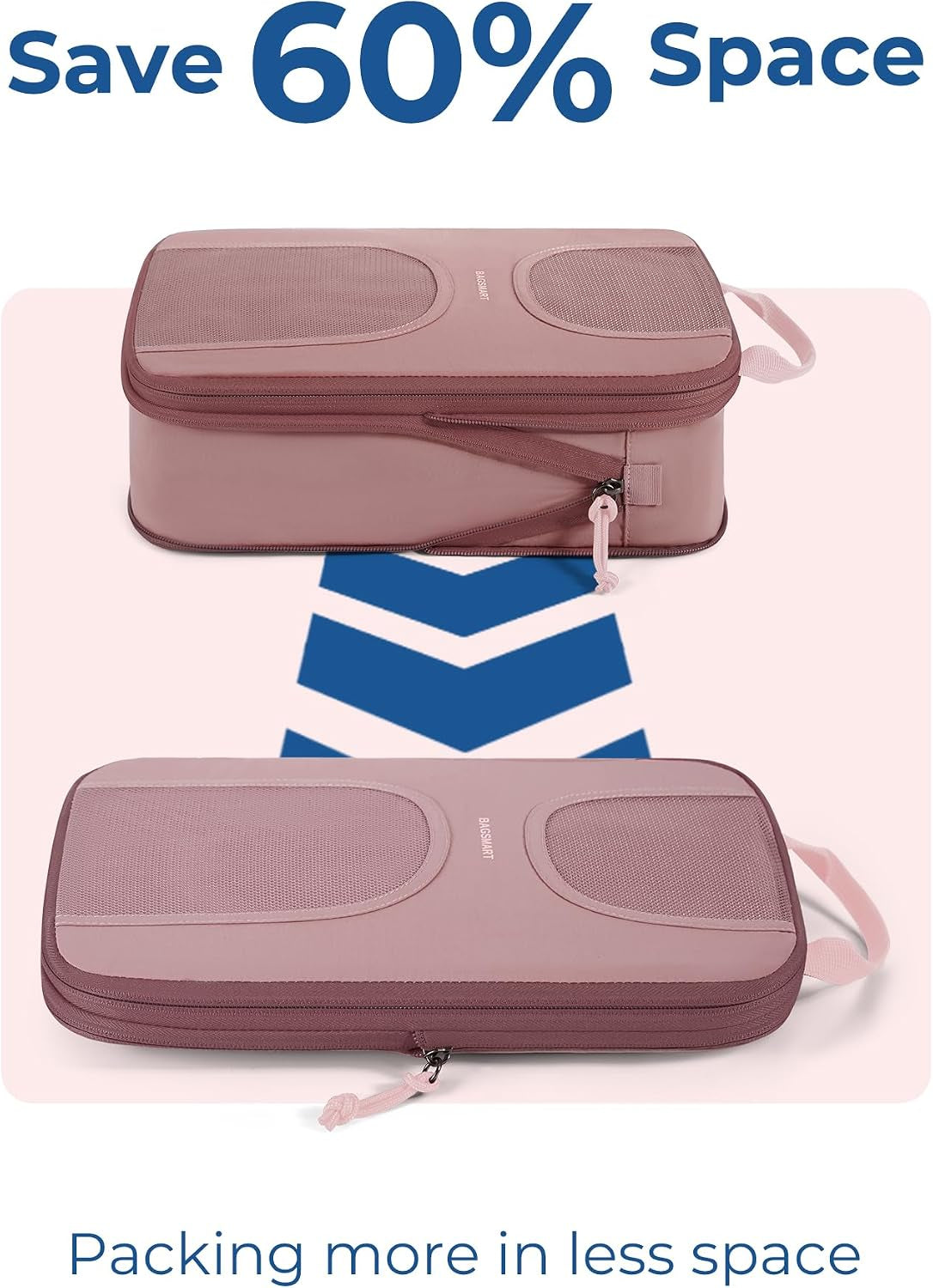 6 Set Compression Packing Cubes, Travel Luggage Organizer Bags