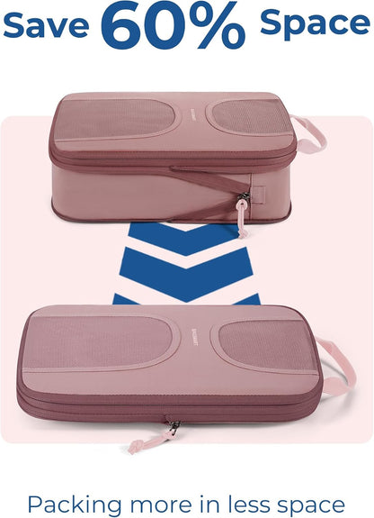 6 Set Compression Packing Cubes, Travel Luggage Organizer Bags