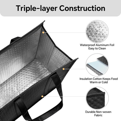 Insulated Grocery Bags, Reusable Insulated Bag, Portable Cooler Bags for Shopping Food Travel Beach Camping