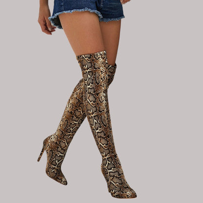 Womes Leopard grain Serpentine Boots