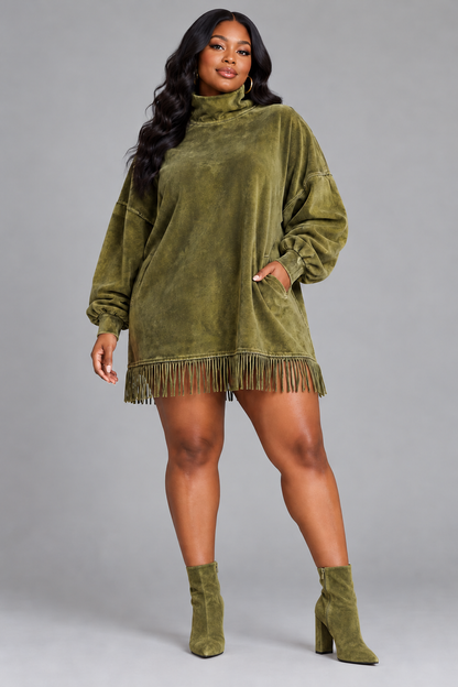 Olive After Hours Fringe Mini Dress