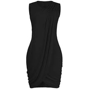 Short Sleeve Solid Color Bodycon  T Shirt Mini Short Dress