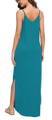 Casual Loose  Long Cami Maxi Dresses with Pocket