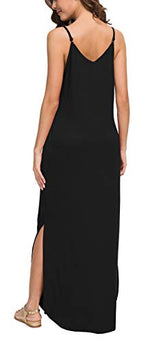 Casual Loose  Long Cami Maxi Dresses with Pocket