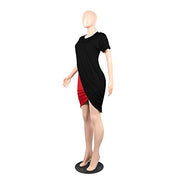 Short Sleeve Solid Color Bodycon  T Shirt Mini Short Dress