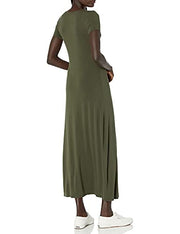 Women's Short-Sleeve Maxi Dress, Black,
