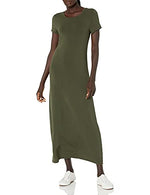 Women's Short-Sleeve Maxi Dress, Black,