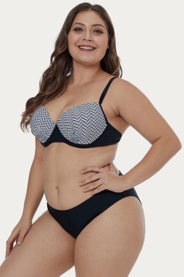 Ride The Waves Print Plus Size Bikini