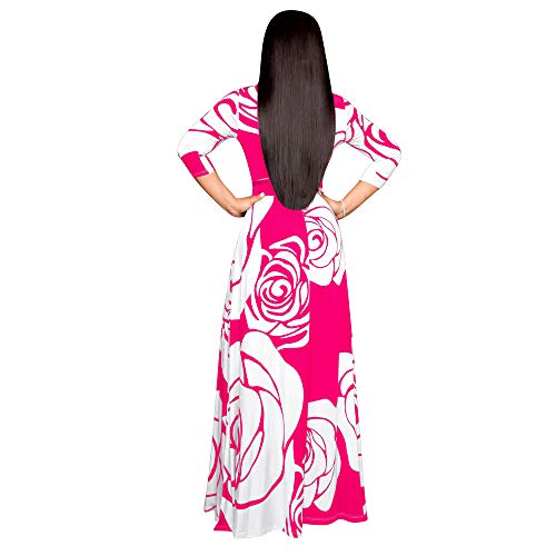 V-Neck Floral Flowy Maxi Wrap Dress