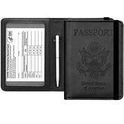 Passport and Vaccine Card Holder  Leather RFID Blocking  Passport Holder