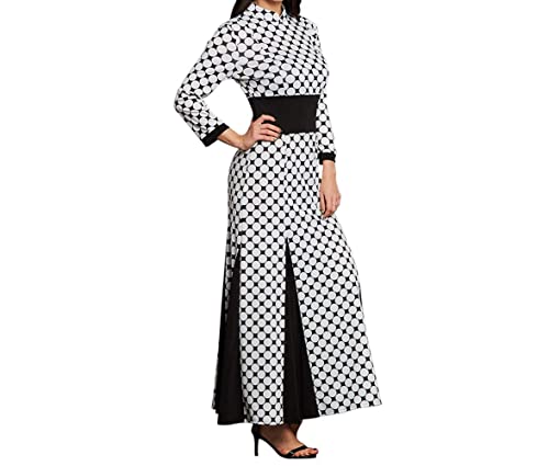 3/4 Sleeve Polka Dot Maxi Dress Fall Winter Dress Elegant Cocktail Evening  Dress