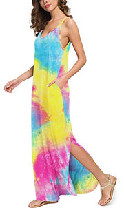 Casual Loose  Long Cami Maxi Dresses with Pocket