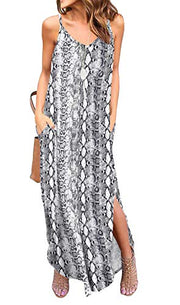 Casual Loose  Long Cami Maxi Dresses with Pocket