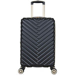 Kenneth Cole Reaction Women's Madison Square Hardside Chevron Expandable Luggage, Black, 2-Piece Set (20" & 28")