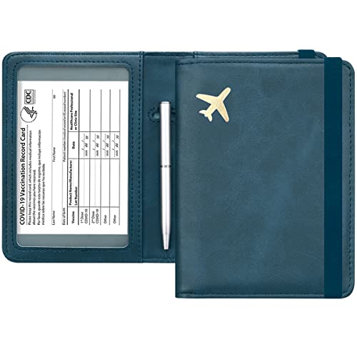 Passport and Vaccine Card Holder  Leather RFID Blocking  Passport Holder