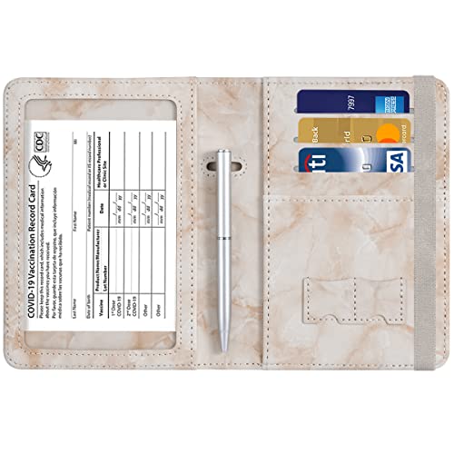 Passport and Vaccine Card Holder  Leather RFID Blocking  Passport Holder