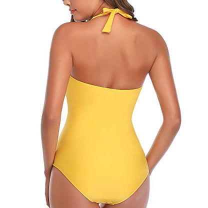 "Sunshine Girl" Bright Yellow One Piece Swim Wear