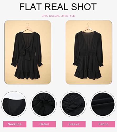 Casual Vacation  Ruffle  Long Sleeve Empire Waist Tie Knot Cute Chiffon Dress