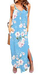 Casual Loose  Long Cami Maxi Dresses with Pocket
