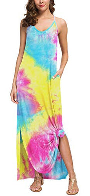 Casual Loose  Long Cami Maxi Dresses with Pocket