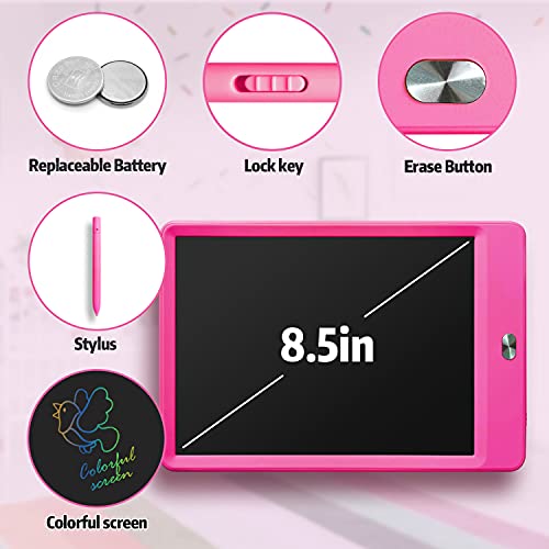 Writing Tablet Doodle Board, 8.5inch Colorful Drawing Tablet Writing Pad