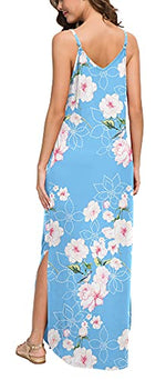 Casual Loose  Long Cami Maxi Dresses with Pocket